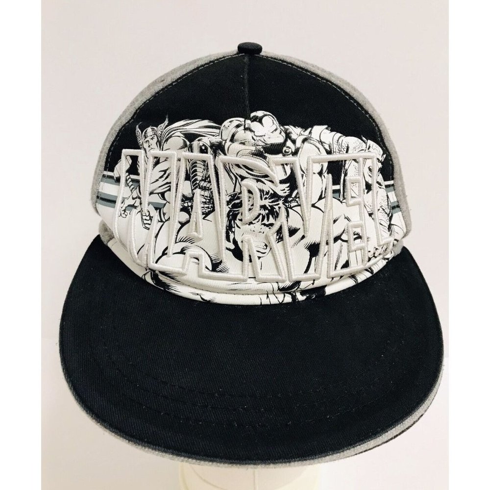 Marvel Gray Cloth Snapback Hat Flawed
